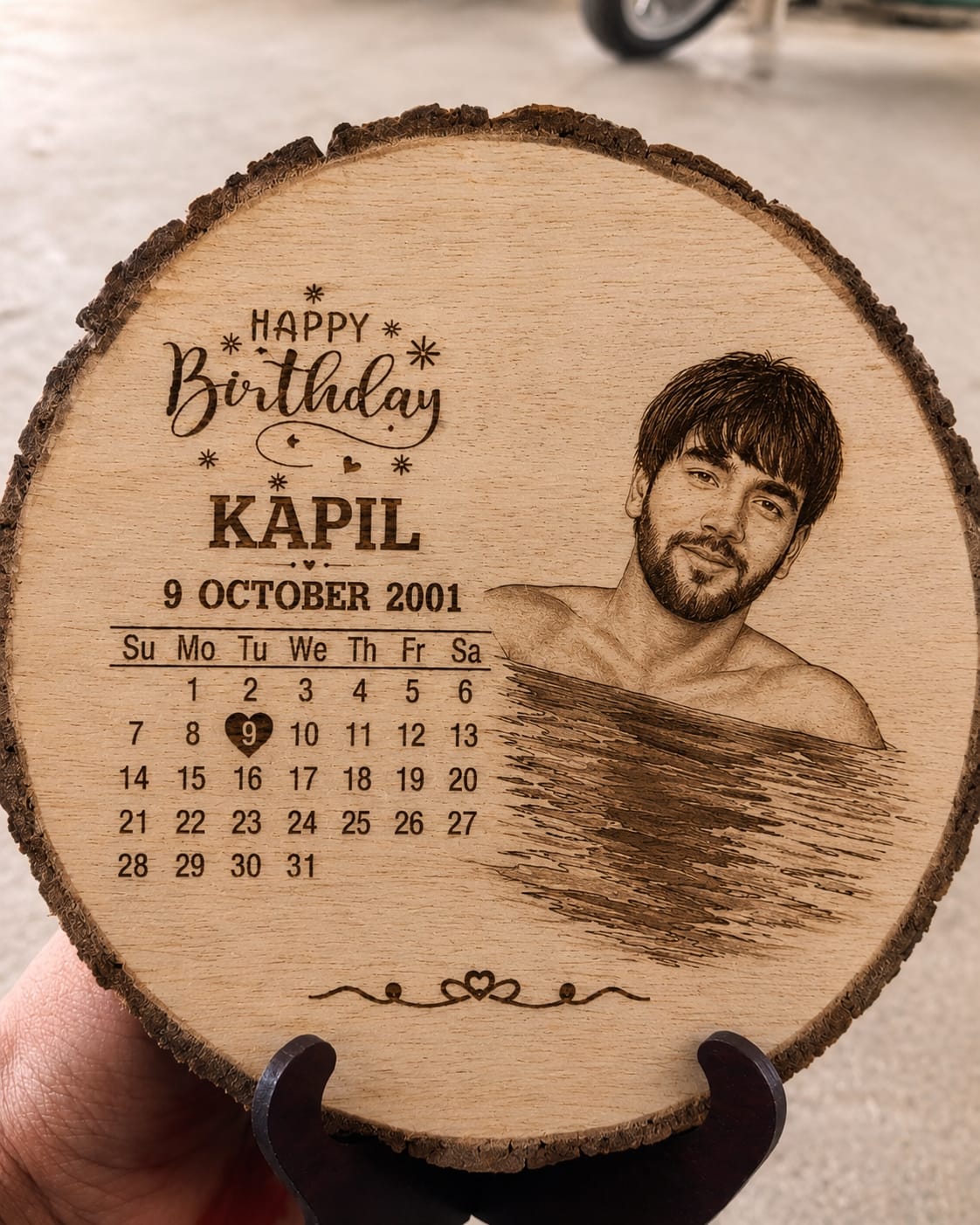 Personalised wooden birthday plaque