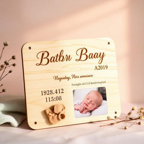 Personalised Baby Announcement Wooden Plaque