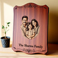 Family Portrait Wooden Plaque — engraved with family photo